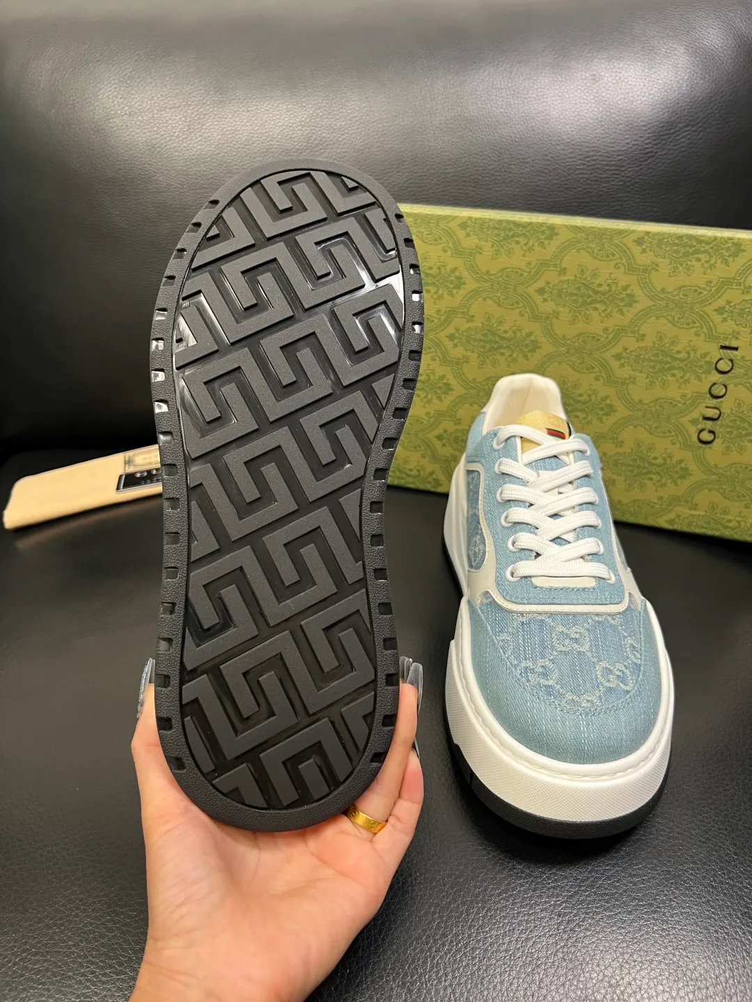 Men's shoes 💰820 Gucci high quality top crafts Gucci counter new original factory configuration, imported cowhide patchwork fabric from Italy, imported cowhide lining, breathable and comfortable, sole: original factory special supply original sole super comfortable, original factory and single goods, welcome to compare, code number 38-44 (customized 45 46)